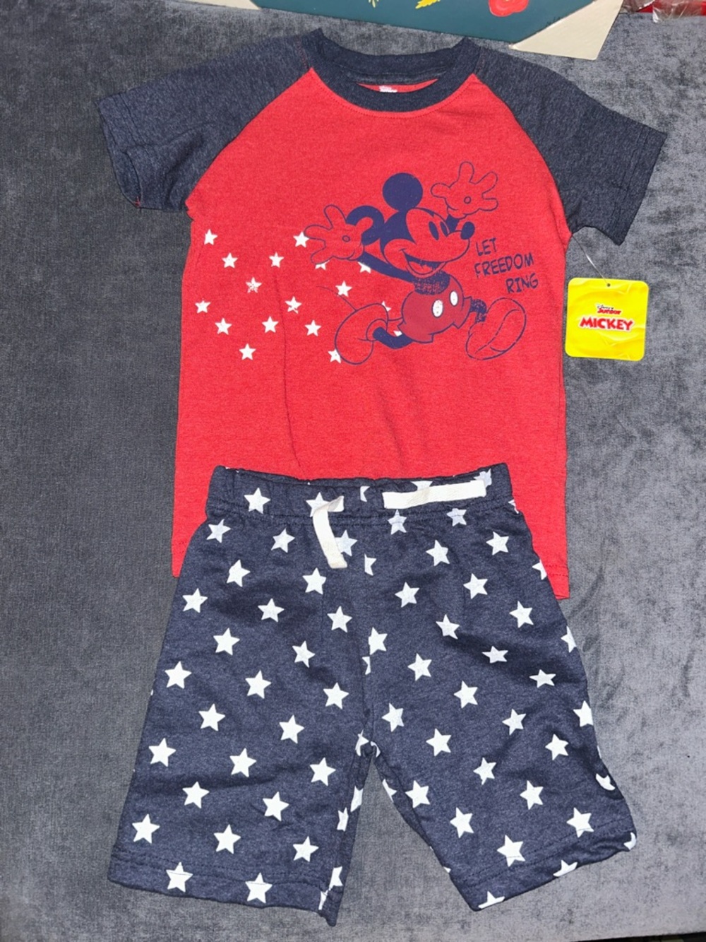 Disney Red & Navy Mickey Stars Shorts Set